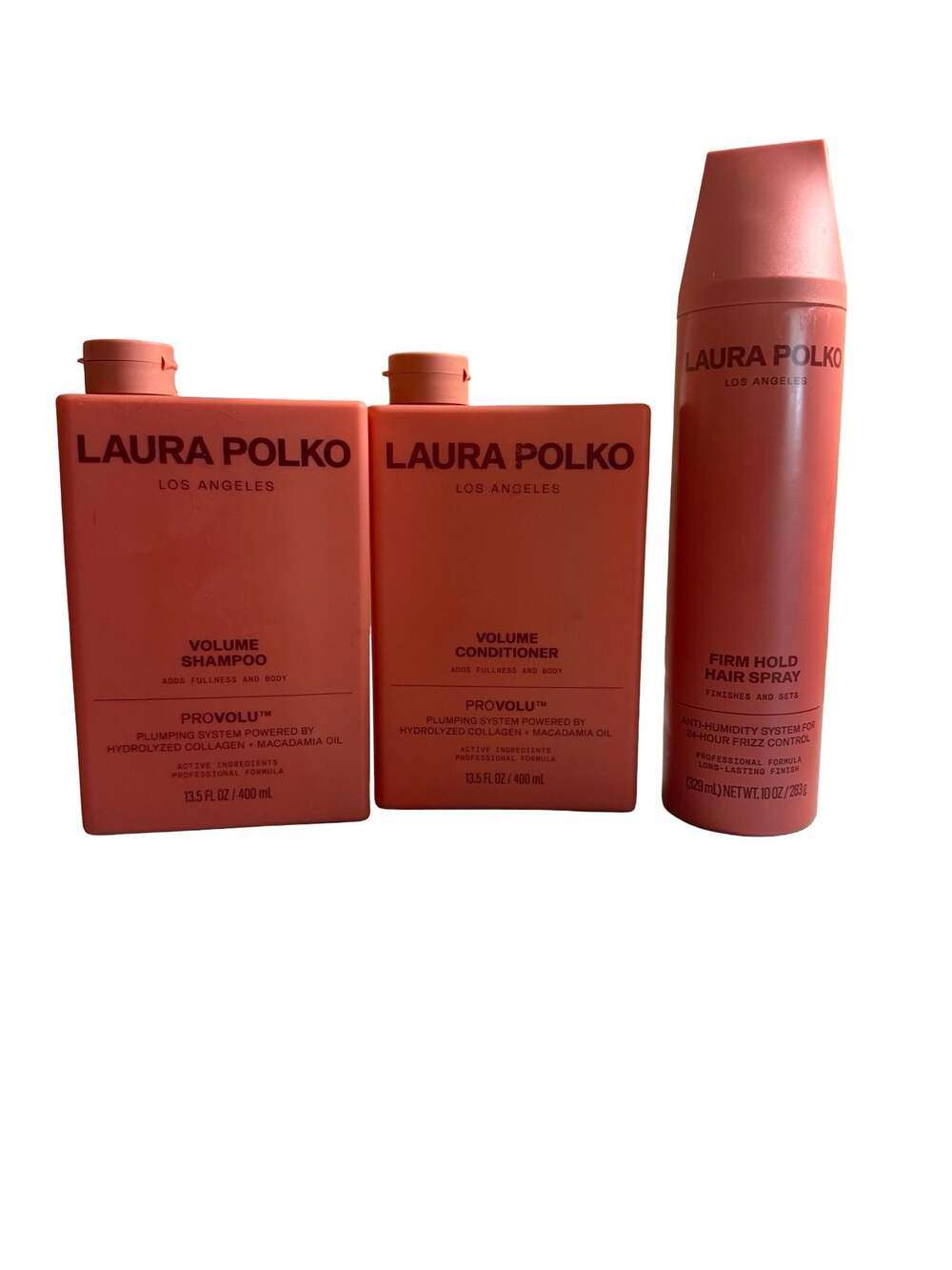 Laura Polko Los Angeles Volume Shampoo & Conditioner 13.5oz & Hair Spray 10oz